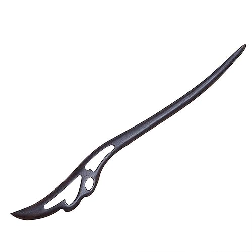 Goodplan 1 Stücke Sandelholz Haarnadel Chinesische Klassische Geschnitzte Vintage Haar Stick für Dame Haarschmuck (Schwarz)