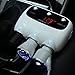 MEIDI 120W 3-Socket Cigarette Car Lighter Power Adapter DC Outlet Splitter with 12V/24V Dual USB Car Charger for Smartphones - White