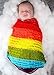 Newborn Baby Stretch Knit Wrap,Photography Photo Props Rainbow Tassel Blanket Include Headband