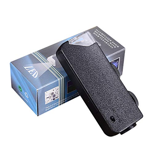 vmree Mini Pocket LED Handheld Adjustable Power Zoom 60-100X Microscope Magnifer Loupe Improvement Tool (Black)