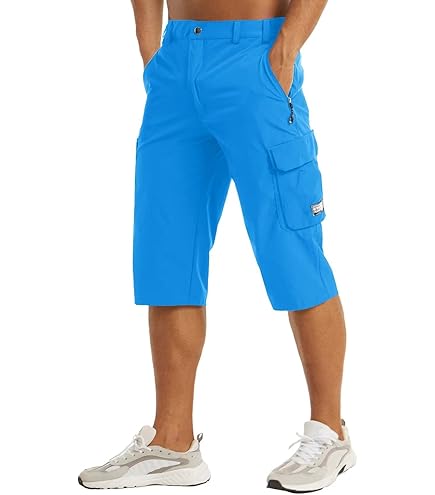 Work Pants Men DONGD Men's Mens Cargo Shorts Cotton 3/4 Loose Fit