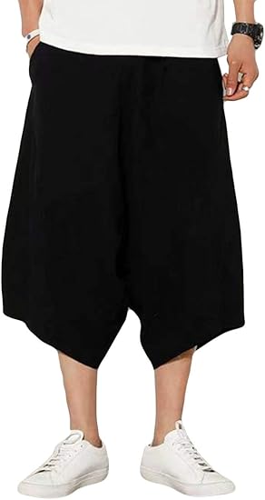 Amazon Alhylaメンズ パンツ ゆったり カジュアル プルオーバー ストリート風 民族風 綿 麻 ワイドパンツ メンズ サルエルパンツ 夏服 ファッション ストレッチ カプリパンツ おしゃれ ロングパンツ 通販