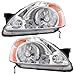 Brock Replacement Driver and Passenger Headlights Headlamps Compatible with 2002-2004 CR-V 33151S9AA01 33101S9AA01