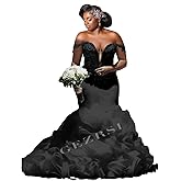 Mermaid Wedding Dresses for Bride Off The Shoulder Beaded Rhinestones Bridal Dress with Cathedral Train