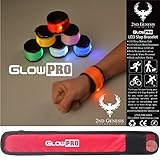 GlowPRO LED Slap Bracelet - Santa Claus Loves these Stocking Stuffer Christmas Gifts. Glow in the Dark Night Safety Armband improves night vision and Keeps Kids Safe and Happy at Night - RED
