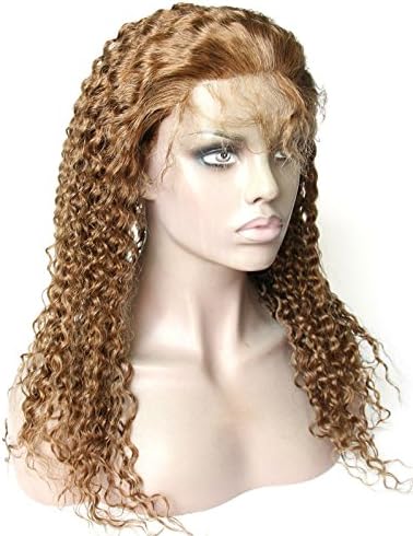 Ms Fenda Hair Natural Color Medium Cap Size 100% Remy Virgin Brazilian Human Hair Kinky Curly Full Lace Wigs(12inches)