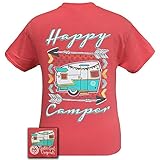 Girlie Girl Originals Happy Camper T-Shirt Coral Silk