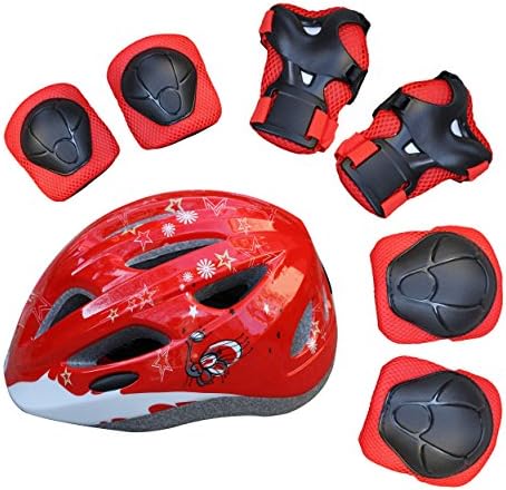 Hikup Children Helmet Safety Protection for Cycling, Biking, Skateboarding, Scooter, In lines - Unisex Adjustable Size for Toddlers to 10 Years Old Kids (Red, S)