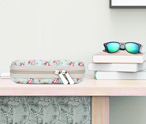 Skycase Sunglasses Case for Women Semi Hard Eyeglasses Case Holder Floral 27