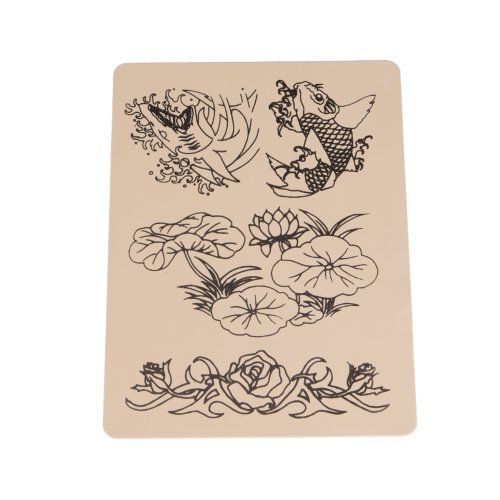 5 x Sheets of Assorted Mixed Designs Tattoo Tattooing Practice Skins for Needle Machine Supply 8 X 6 Inch - Thumbnail 4