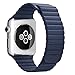 BRG Apple Watch Series 1 Series 2 Band 42mm, Leather Loop with Adjustable Magnetic Closure iWatch Band Replacement Strap for Apple Watch 42mm Medium - Midnight Blue