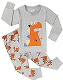 Dinosaur Boys' Pajamas 2-piece 100% Cotton Kids Sleepwear Set Children Clothes