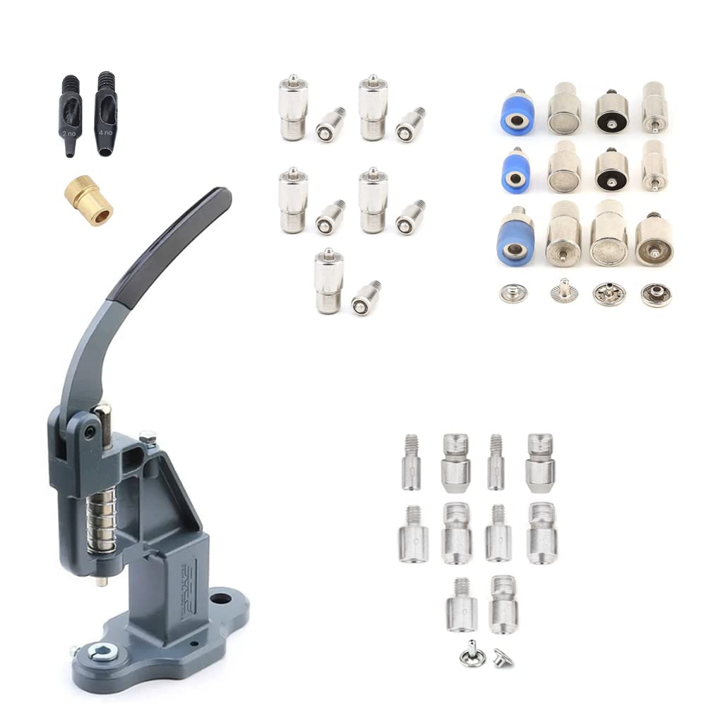 Rivet Dies Eyelets Grommets Molds Snap Dies Prong Set Popper Fastener Hand Press Machine All in One