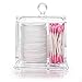 Boxalls Cotton Balls Swabs Holder AcrylicContainer with Lid 4 Compartments