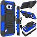 Galaxy S6 Active Case, ZENIC(TM) Hybrid Dual Layer Armor Defender Full-Body Protective Case Cover with Kickstand & Belt Clip Holster Combo for Samsung Galaxy S6 Active All Carriers (Dark Blue)