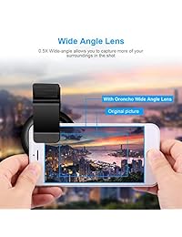 Lente de cámara para teléfono celular 4K 0.5X con lente gran angular con macro clip en el teléfono celular Kit de lentes compatible con todos los iPhone Samsung y otras cámaras de smartphone.
