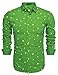 Coofandy Mens Fashion Slim Fit Turn Down Collar Long Sleeve Star Print Casual Shirts