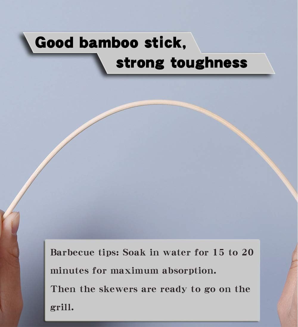 irisvito 16 Inch Natural Bamboo Skewers for Shish Kabob, BBQ Grill, Appetizer, Fruit, Corn, Chocolate Fountain, Cocktail More Food (Φ=4mm Pack of 100) : Garden & Outdoor
