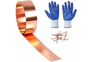 D.MATIALL Copper Flashing 99.95% Pure - 16 Oz 24 Gauge 0.5mm Thickness - 10 Feet Length Copper Roll in Various Widths – Contractors & DIY Projects (24 Ga, 3" Width x 10 FT)