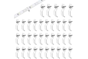 200 Pack Strip Light Mounting Brackets, lyfLux One Side Fixing Clips with 200 Screws, Strip Light Holder Suitable for 10mm Wide Waterproof Strips (Clear)