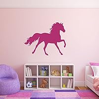 CustomVinylDecor Prancing Horse Wall Decal - Girl