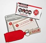 OFTO ICE Kit - 4 Wallet-Sized In Case of Emergency Contact Cards, 2 "My Pet is Home Alone" Key Fobs, a Waterproof Pouch & Self-Sealing Laminated Pouch -Use as Personal, Family, Pet Care Cards USA MADE