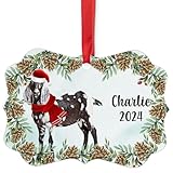Black White Nubian Goat Christmas Ornament 2024
