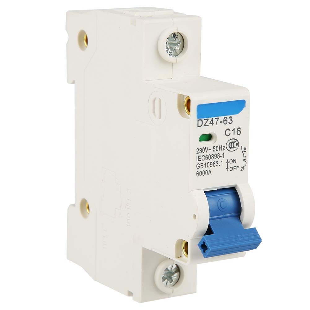 DEWIN Residual Circuit, Residual Current Circuit Breaker DZ47-63 1Pole 16A RCCB,Residual Current Circuit Breaker 220/380V 2 Pcs