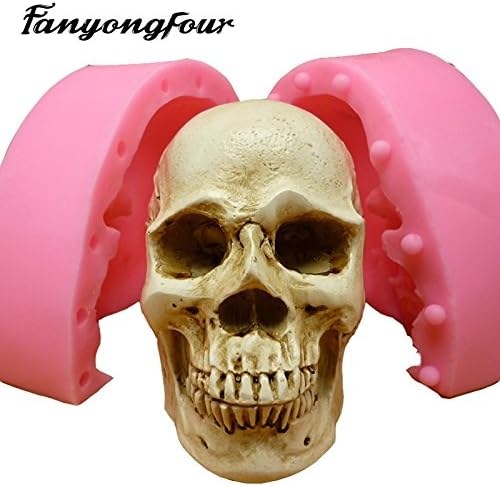 Halloween Decorations fondant tools 3D Skull Heads fondant cake mold silicone mold chocolate mold soap soap candles tool