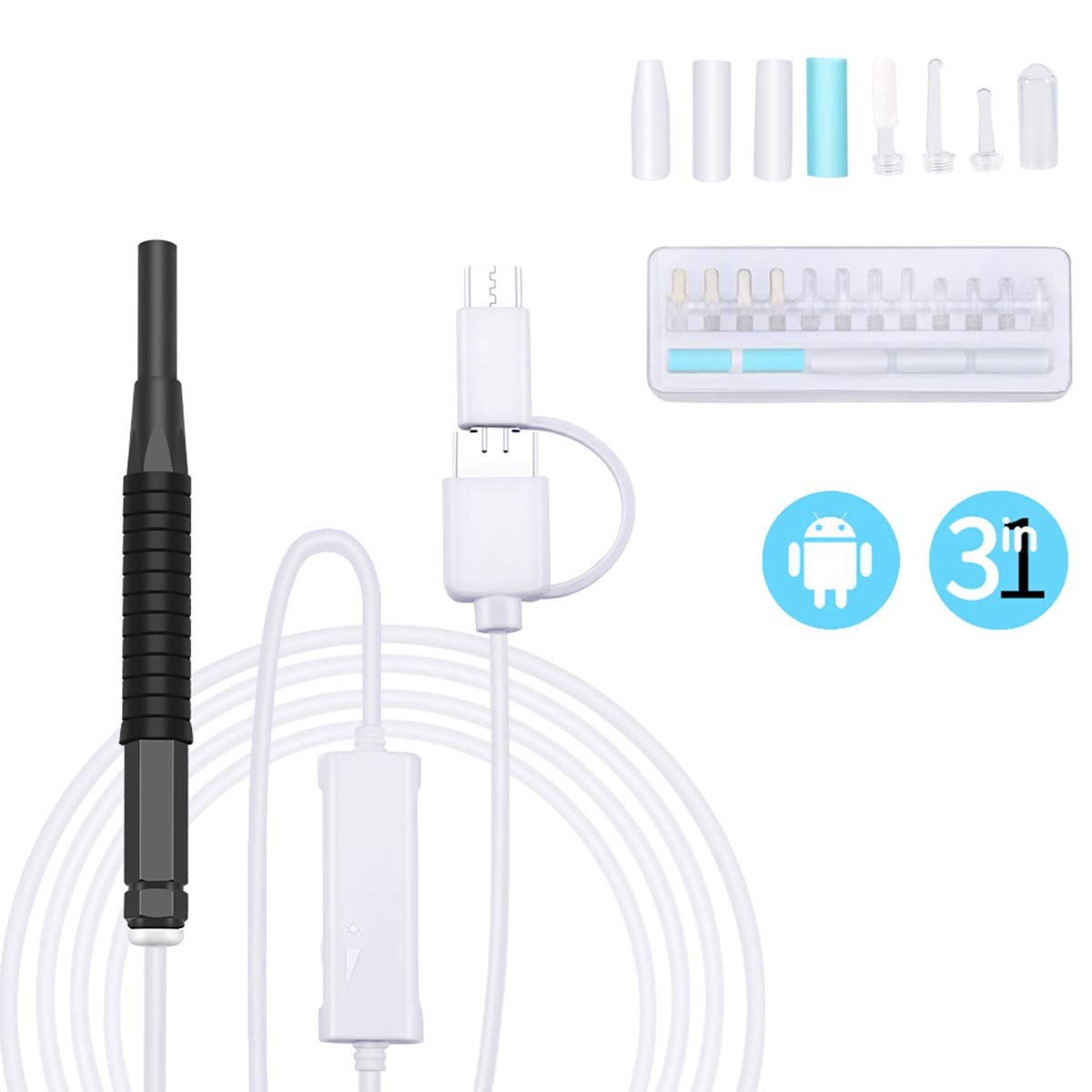 Buy Brand Nosii Usb Micro Usb Type C Mini Hd 7p Otoscope 3 In 1 Ear Camera Scope Earwax Removal Kit Ear Wax Cleaning Tool Color Champagne Gold Kitchen Home Online
