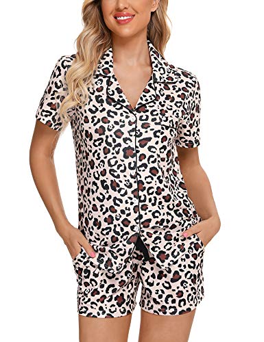 Short Sleeve Sleepwear Womens Button 