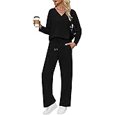 VUTRU Womens 2 Piece Lounge Sets Casual Fall Travel Vacation Outfits Tracksuit Wide Leg Loungewear 2025