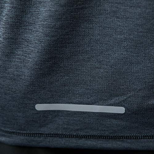 ANJUNIE Men's Athletic T-Shirt Elastic Long Sleeved Hoodie Reflective Fast Dry Tops(1-Gray,L)
