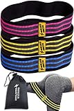 Athlete Basics 3-Piece Fabric Hip Slingshot Bands - Ideal for Women and Men to Maximize Workout, CrossFit, Yoga & More - Resistance Booty Bands for Legs, Shoulders and Arms