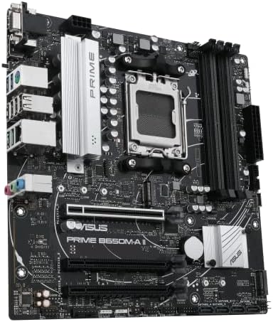 Prime B650M-A II-CSM Micro-ATX Motherboard Comercial, DDR5 6400+(OC), suporte PCIe 5.0 M.2, Realtek 2.5Gb LAN, DisplayPort, VGA, HDMI®, USB 3.2 Gen 2, USB 3.2 Gen 1 Type-C Portas® e BIOS