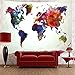 Tushelia World Map Tapestry Watercolor Tapestry Abstract Map Tapestry Wall Hanging Colorful Globe Tapestry Stylish Painting Map Tapestry for Living Room Dorm Wall Decor