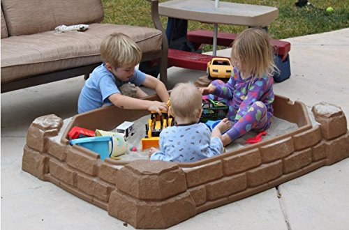 image for ATS Sandbox with Lid Toys for Kids Outdoor Sandbox Large Plastic Sandb