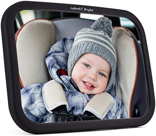 Baby Back Seat Safety Mirror 4 Rear Facing Car Seats from InfantLY Bright - Drive SAFELY &amp; EASILY w/Crystal Clear View of YOUR PRECIOUS CHILD - Highly Reflective Shatterproof Design - Premium Gift Box