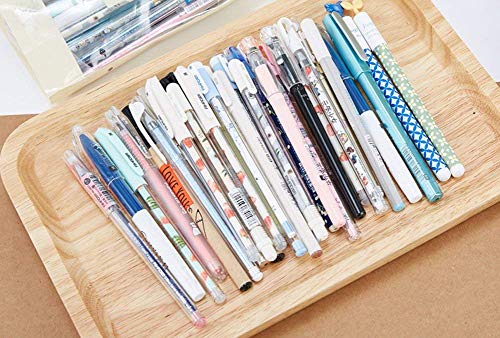 30 Pack Gel Ink Rollerball Pens Black + Blue Gel Pens Cute Pens for Girl Smooth Writing for Student Model Random (30 mix model)