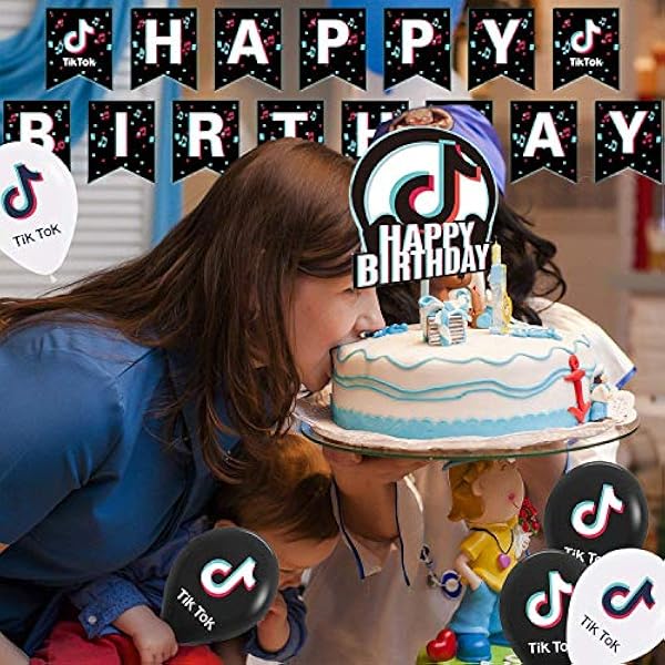 Yysdh 81 Pieces Tiktok Decorations De Fete D Anniversaire Banniere Tiktok Ballons Et Tik Tok Forme Yysdh 81 Pieces Tiktok Decorations De Fete D Anniversaire Banniere Tiktok Ballons Et Tik Tok Forme