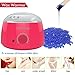 Hair Removal Electric Hot Wax Warmer Waxing Kit Wax Melts Machine With 3 Packs of Different Flavors 3.5 oz Hard Wax Beans (Pink)