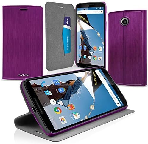 CaseBase Ultra-Slim Premium Folio Case Cover PURPLE with Flip-Stand for New 2014 Google Nexus 6 / Motorola Nexus 6