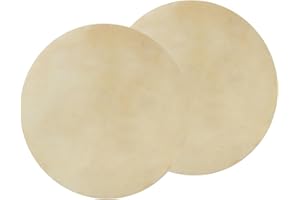 SPYMINNPOO Bongo Drum Head, 2PCS Drum Head Faux Buffalo Leather Consistent Clear Sound Accessory for African Bongo Drums (9.0 inches)