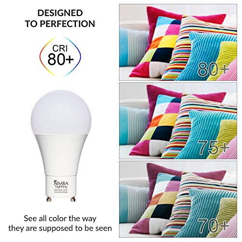 Simba Lighting LED GU24 A19 Light Bulb 9W 60W to 75W Replacement 120V 2 Prong Twist and Lock Base for Ceiling Lights, Pendants, Outdoor Lanterns, Floor Lamps, Non-Dimmable, 5000K Daylight, Pack of 4 - Thumbnail 6