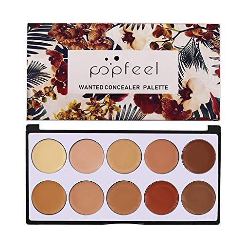 shamrock58 10 Colors Full Coverage Cream Concealing Foundation Concealer Makeup Silky Combination (Multicolor) - Thumbnail 4