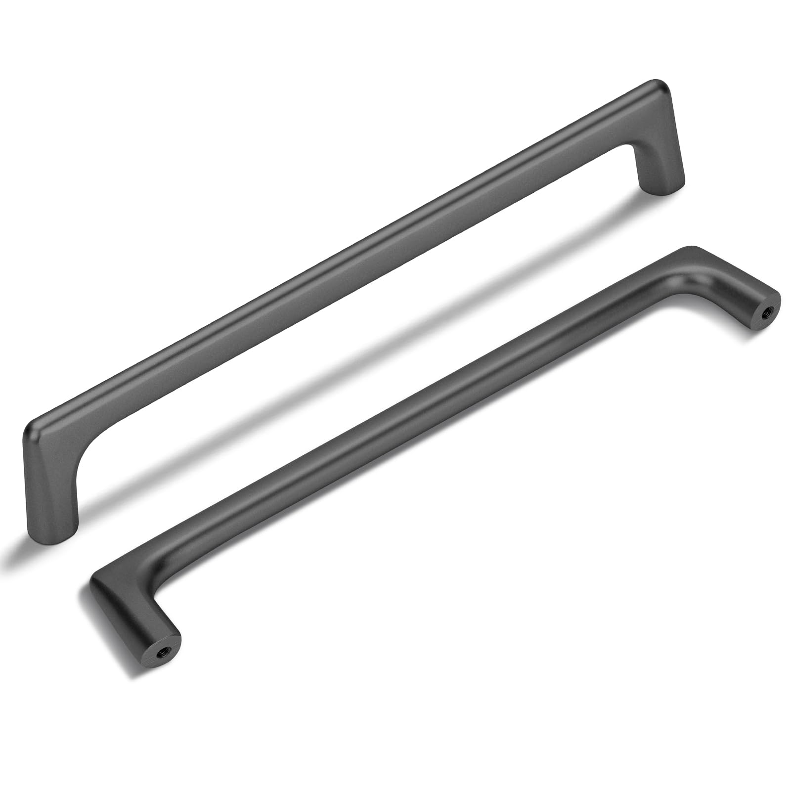 Photo 1 of 10 Pack 7.5 Inch(192mm) Hole Center Modern Matte Dark Gunmetal Gray Cabinet Pull Handle Timeless Vanity Drawer Pull Handle Classic Cabinet Hardware for Kitchen Bathroom, Screws Included, Gray(7.5x10)