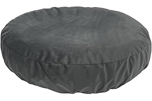 EechicSpace Not Waterproof Grey Velvet Cover for Faux Fur Donut Dog Bed Round Dog Bed Replacement Slip Cover Washable 36 Inch