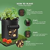 SunStream 12 Pack 10 Gallon Thickened Nonwoven Fabric Grow Bags view 4