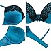 Ekouaer Underwire One Fab Fit Original Tailored Extra Coverage T-Shirt Bra 34B ,Lace Lake Blue