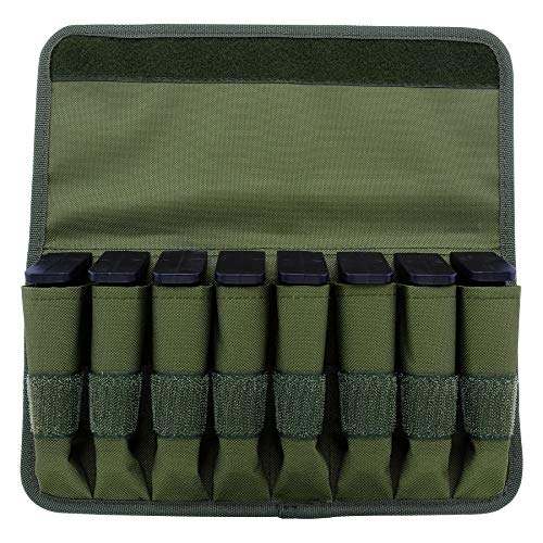Raiseek Molle 8 Mag Pouch with Cover, Pistol Magazine Storage Pouch